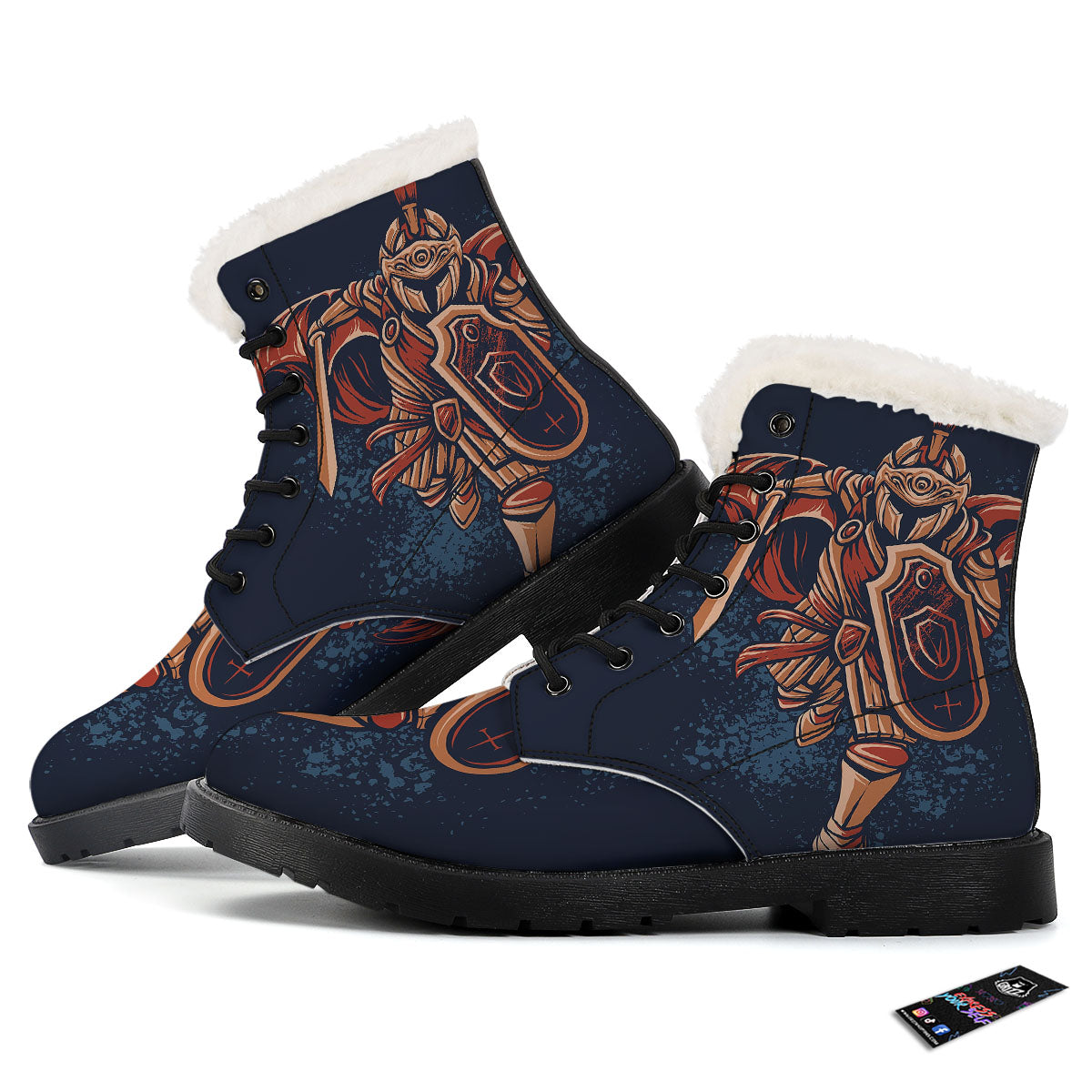 Warrior Spartan Print Winter Boots-grizzshop