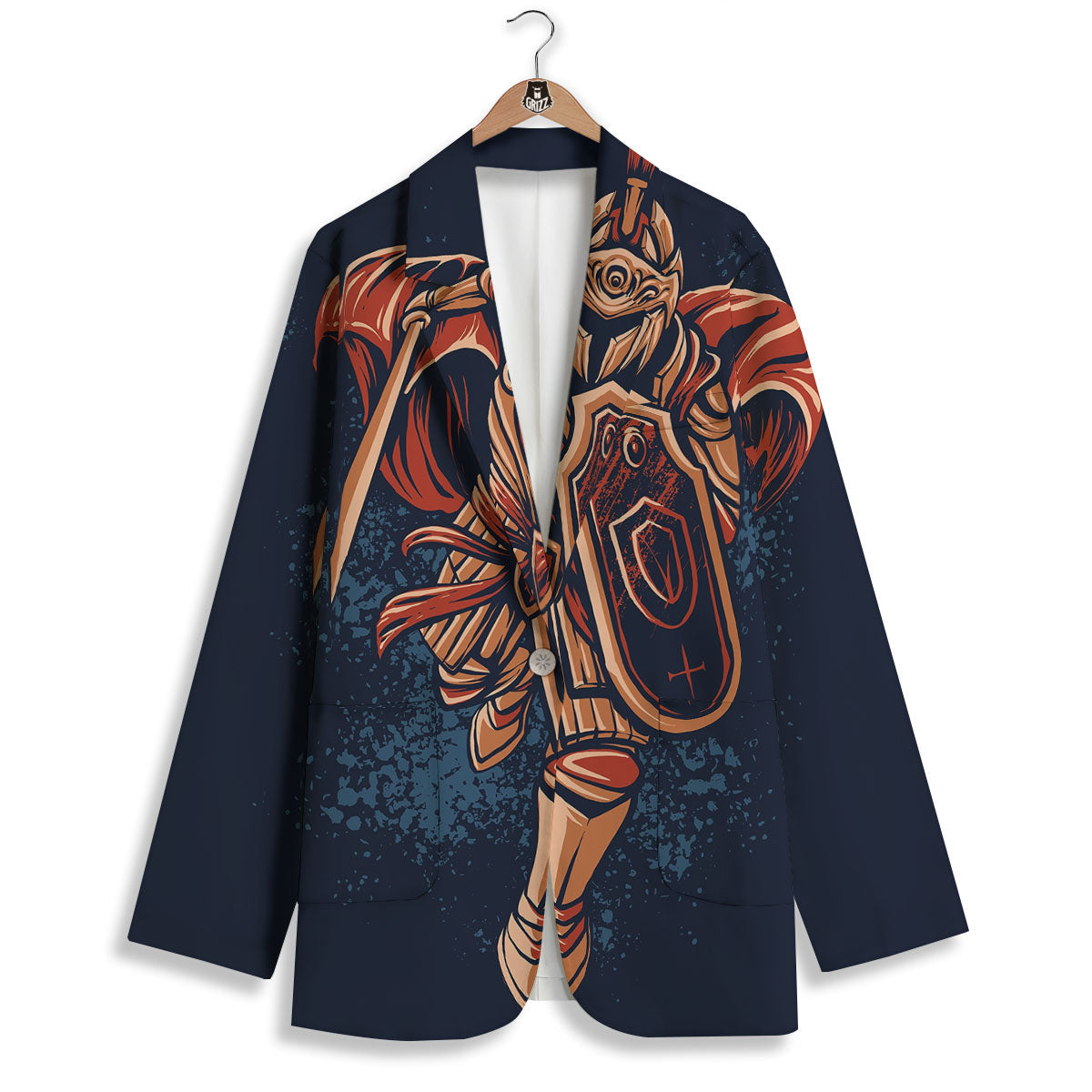 Warrior Spartan Print Women's Blazer-grizzshop