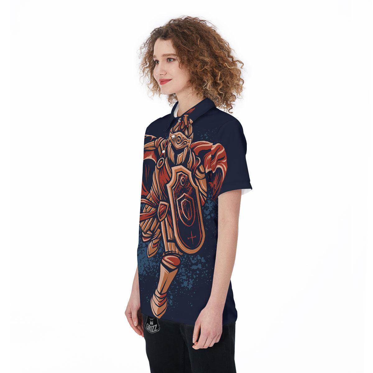 Warrior Spartan Print Women's Golf Shirts-grizzshop