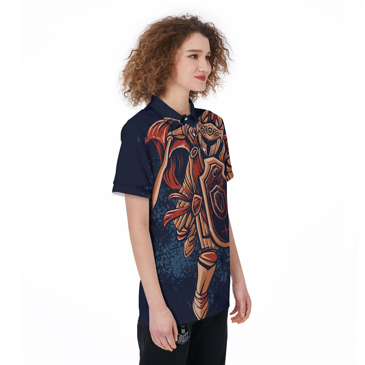 Warrior Spartan Print Women's Golf Shirts-grizzshop