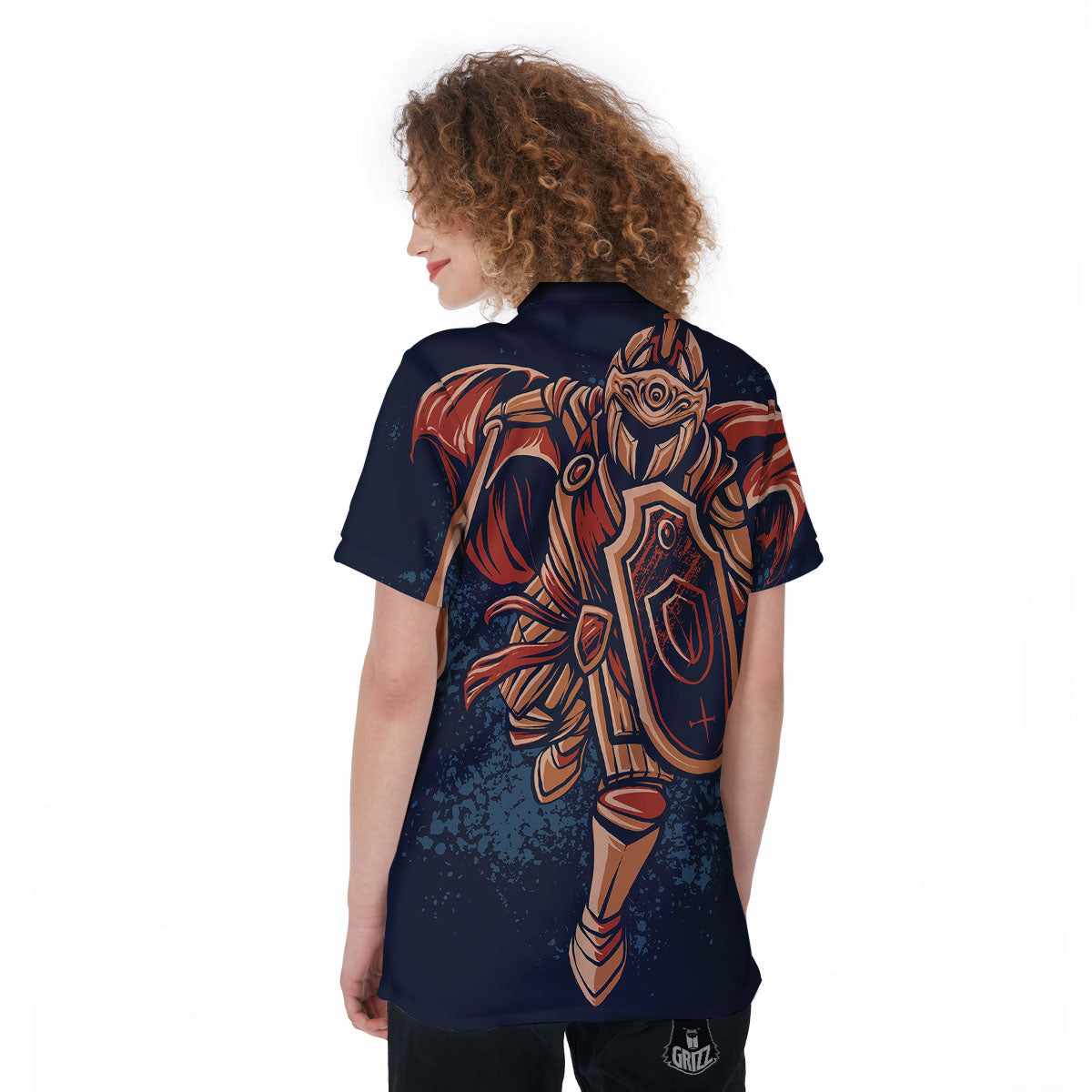 Warrior Spartan Print Women's Golf Shirts-grizzshop