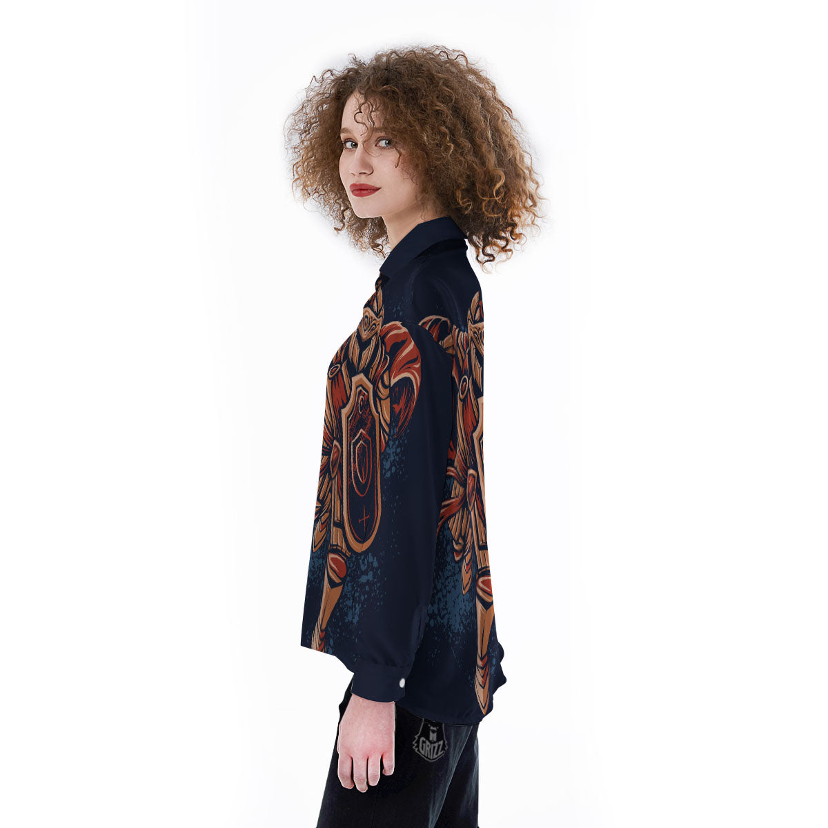 Warrior Spartan Print Women's Long Sleeve Shirts-grizzshop