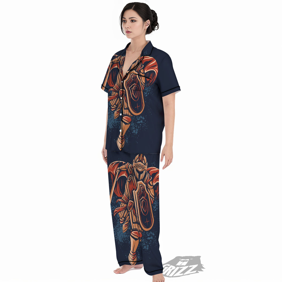 Warrior Spartan Print Women's Pajamas Set-grizzshop