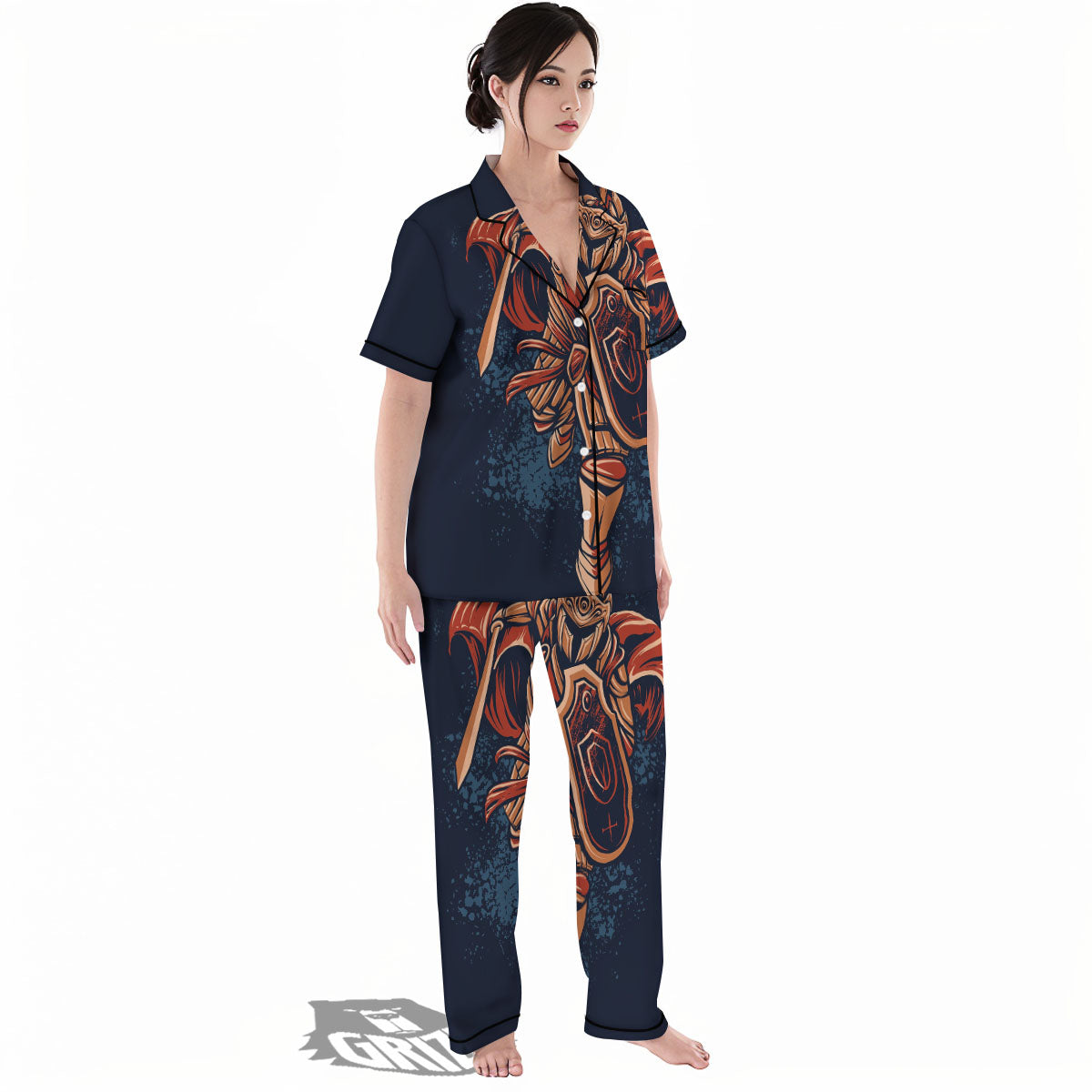 Warrior Spartan Print Women's Pajamas Set-grizzshop