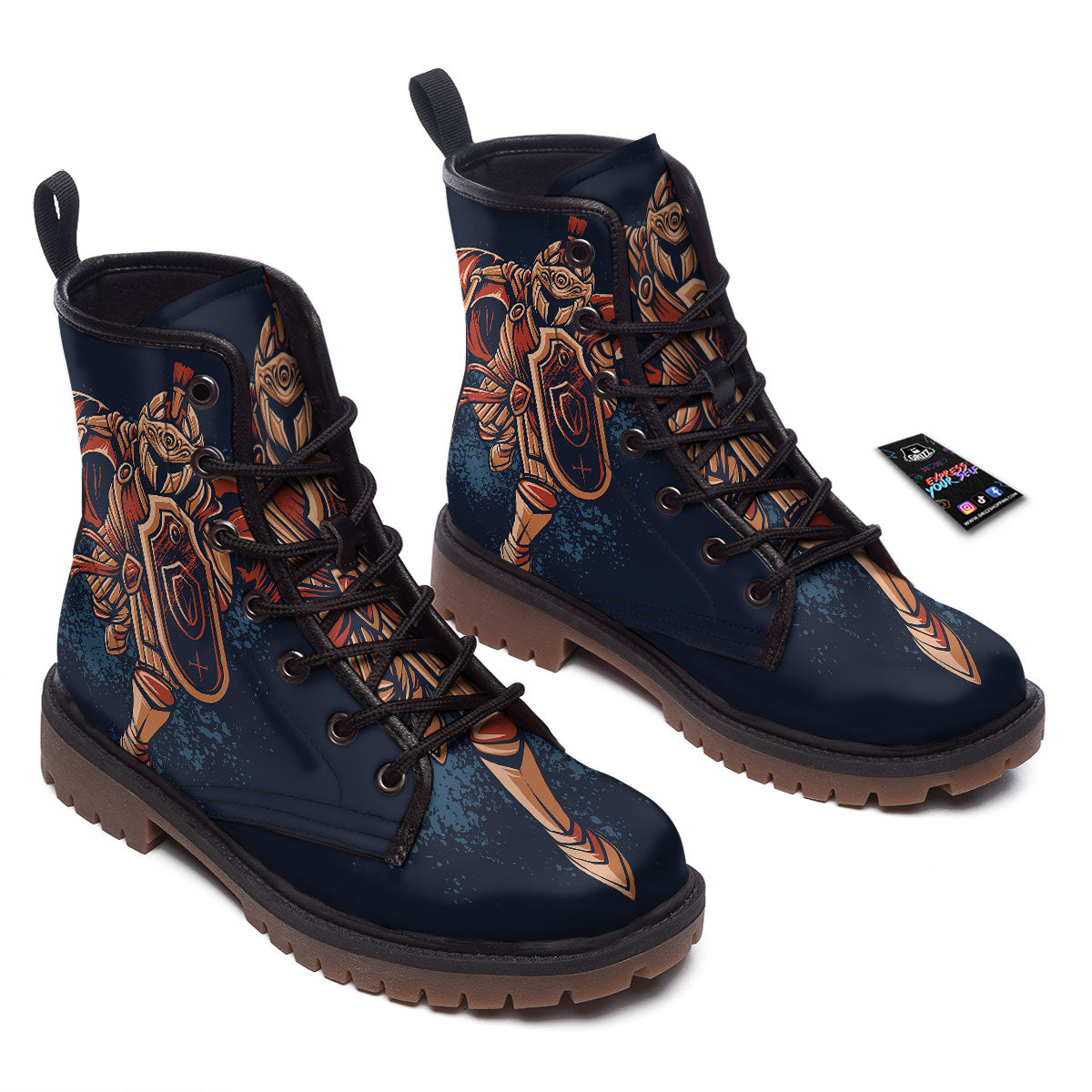 Warrior Spartan Print Work Boots-grizzshop