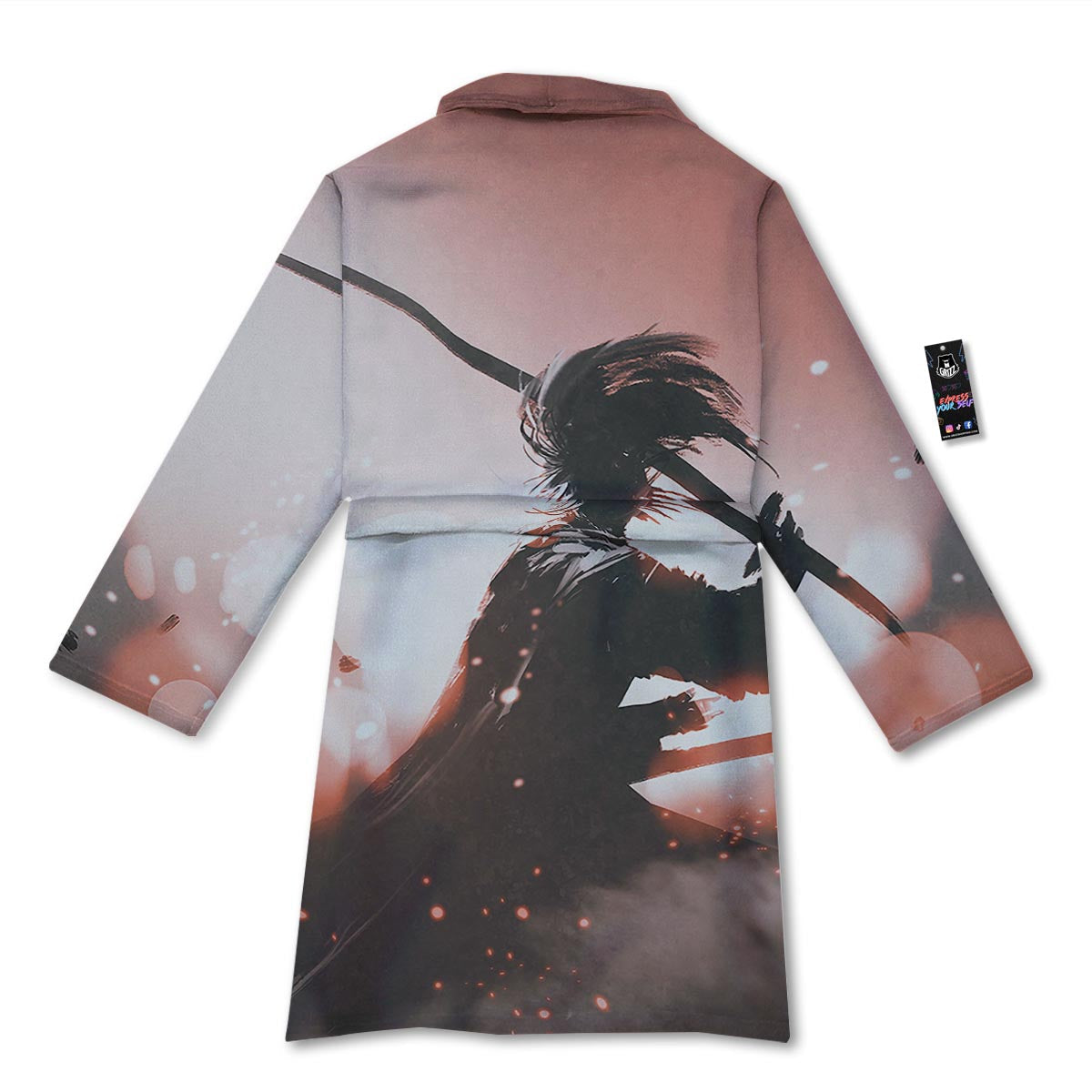 Warrior Sunset Samurai Print Bathrobe-grizzshop