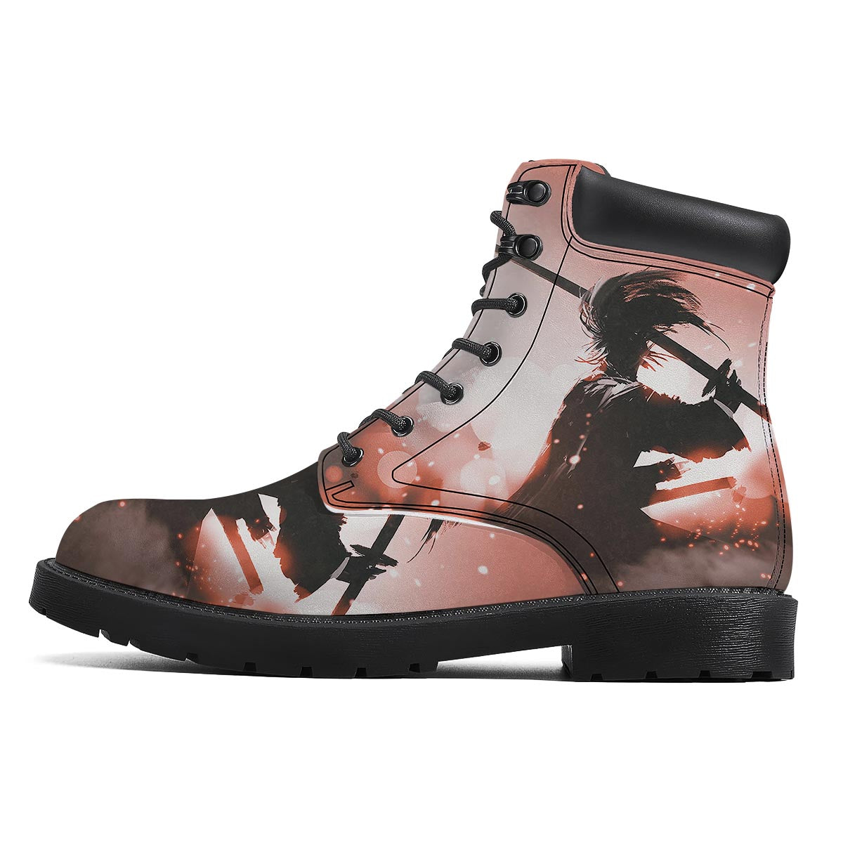 Warrior Sunset Samurai Print Boots-grizzshop