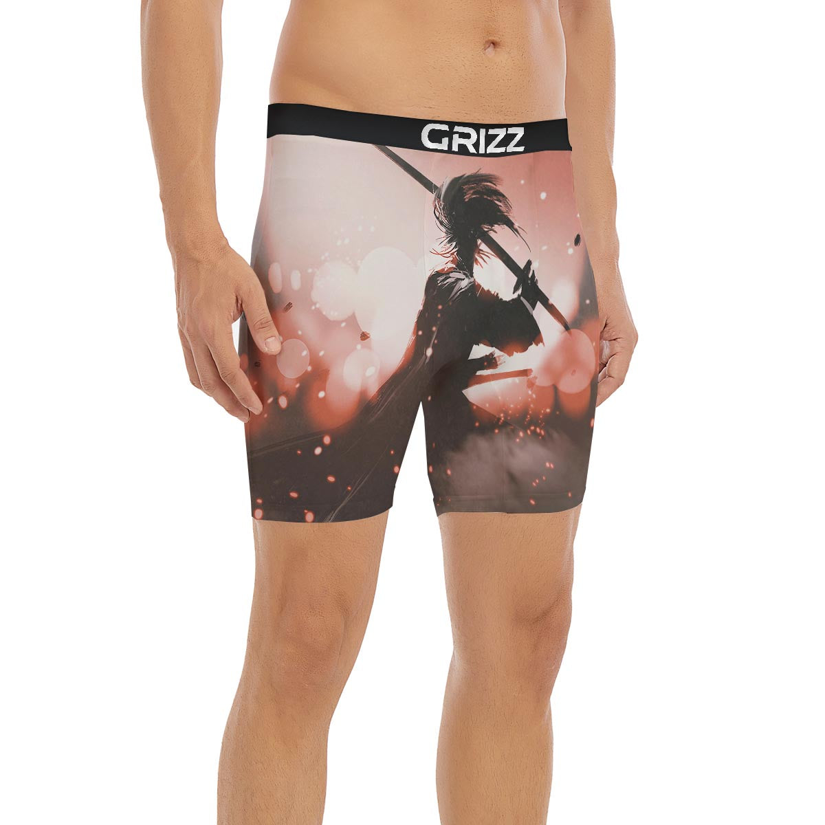Warrior Sunset Samurai Print Boxer Briefs-grizzshop