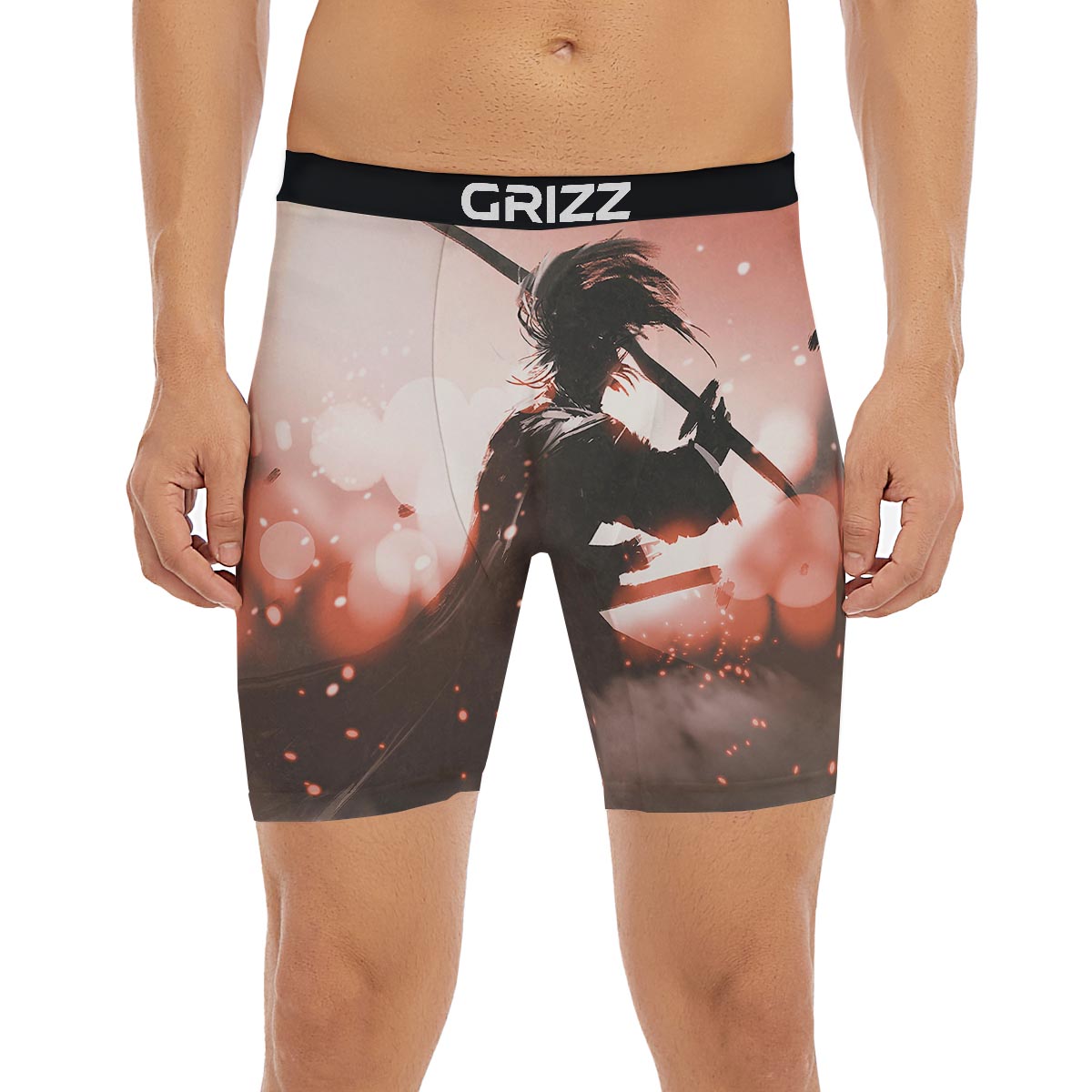 Warrior Sunset Samurai Print Boxer Briefs-grizzshop