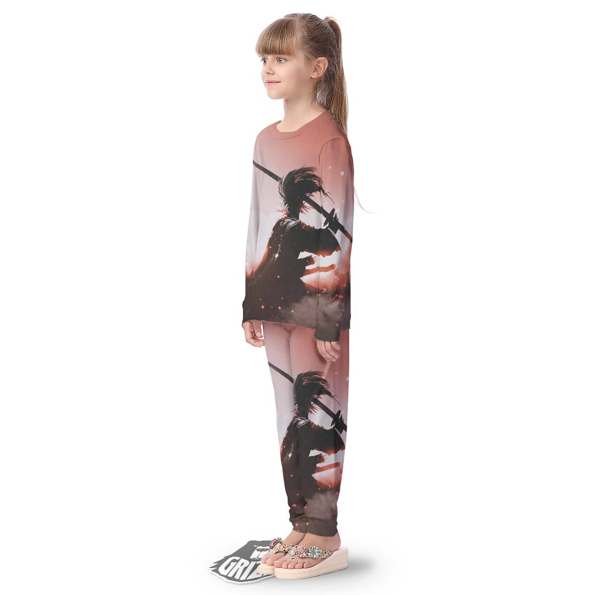 Warrior Sunset Samurai Print Kid's Pajamas-grizzshop