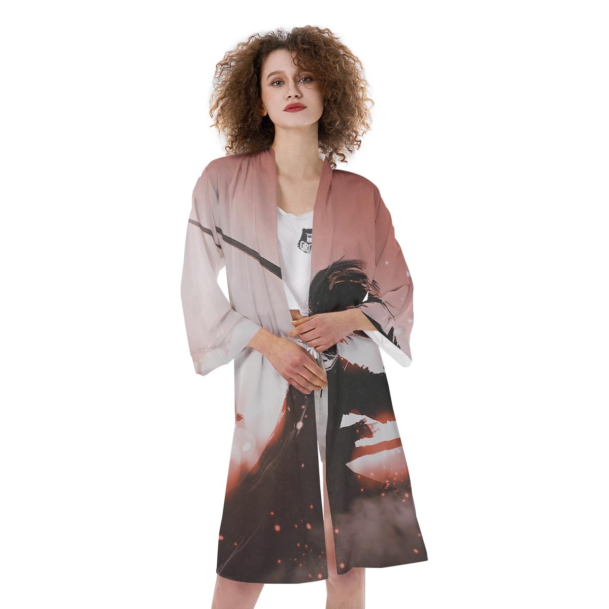 Warrior Sunset Samurai Print Kimono-grizzshop