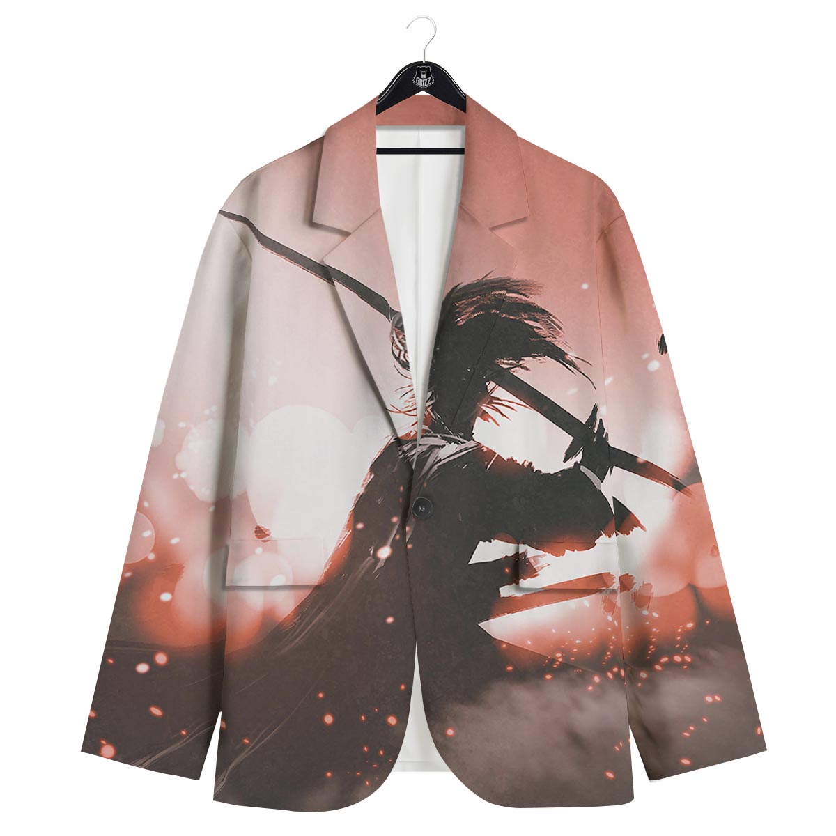 Warrior Sunset Samurai Print Men's Sport Coat-grizzshop