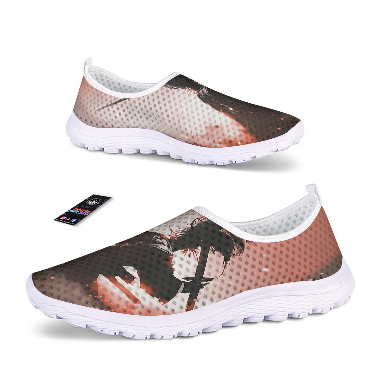 Warrior Sunset Samurai Print Nurse Shoes-grizzshop