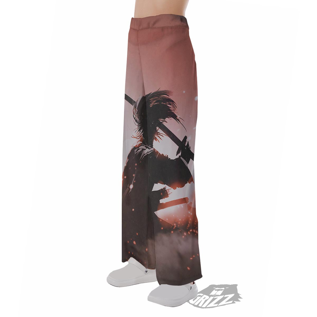 Warrior Sunset Samurai Print Pajama Pants-grizzshop