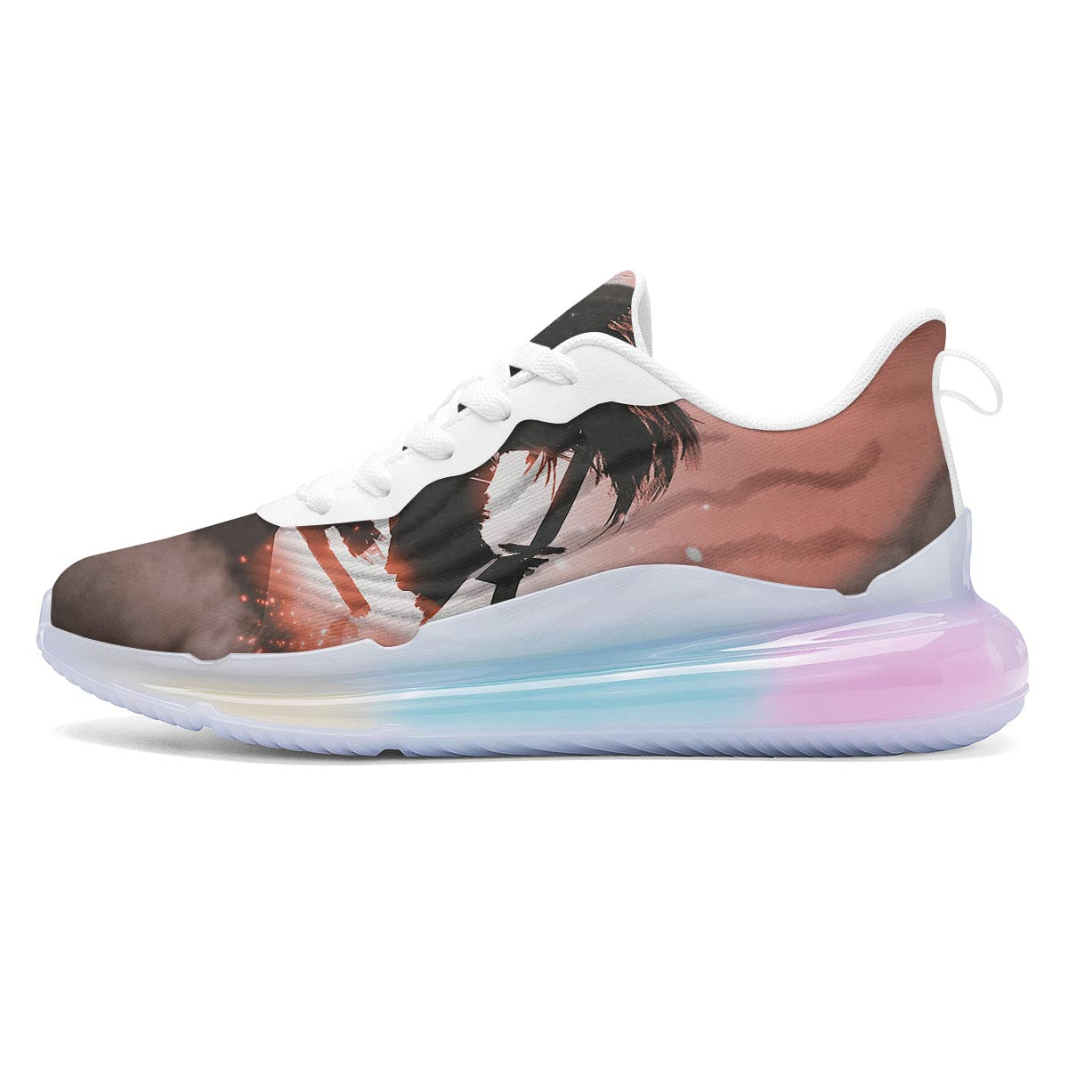Warrior Sunset Samurai Print Running Sneakers-grizzshop