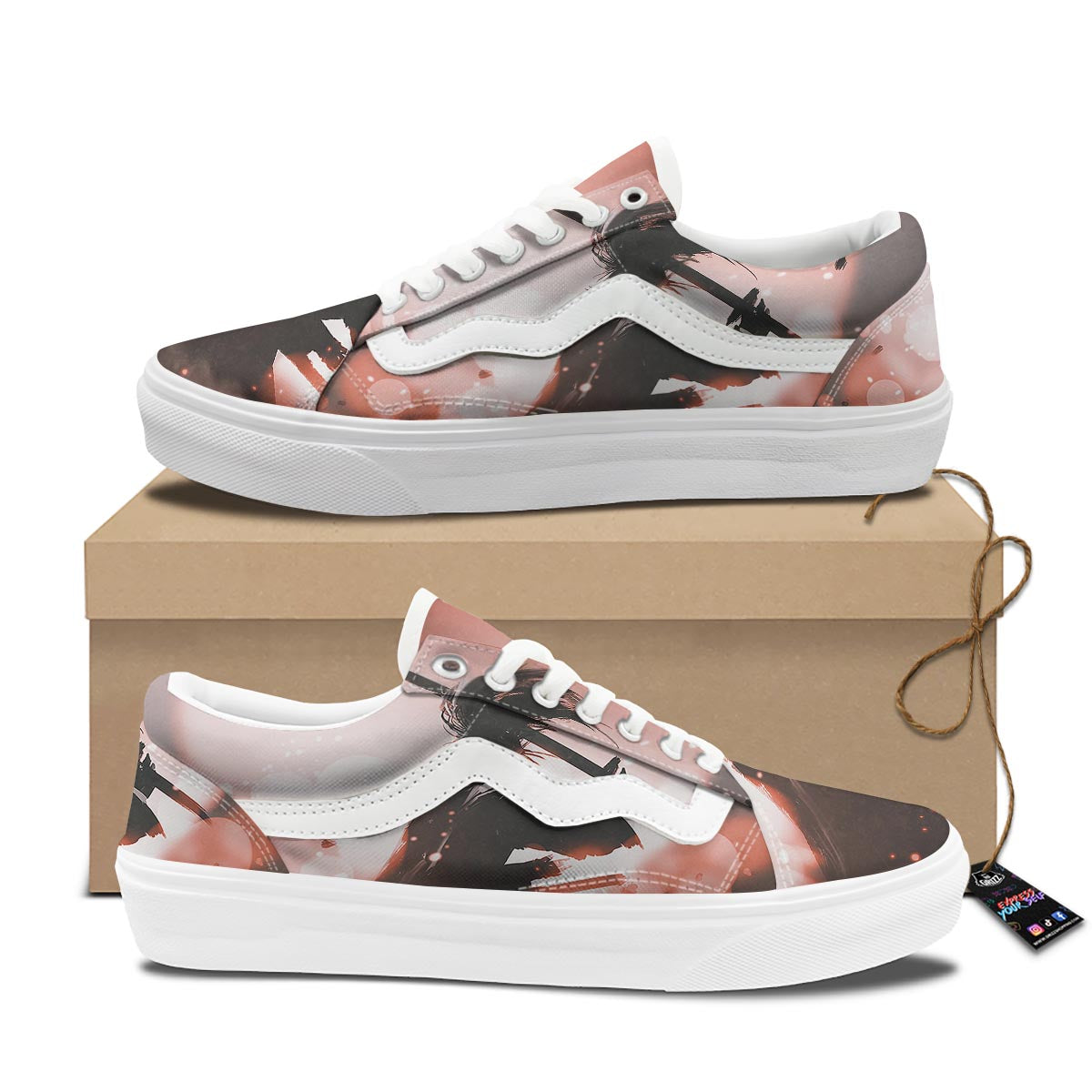 Warrior Sunset Samurai Print Skate Shoes-grizzshop