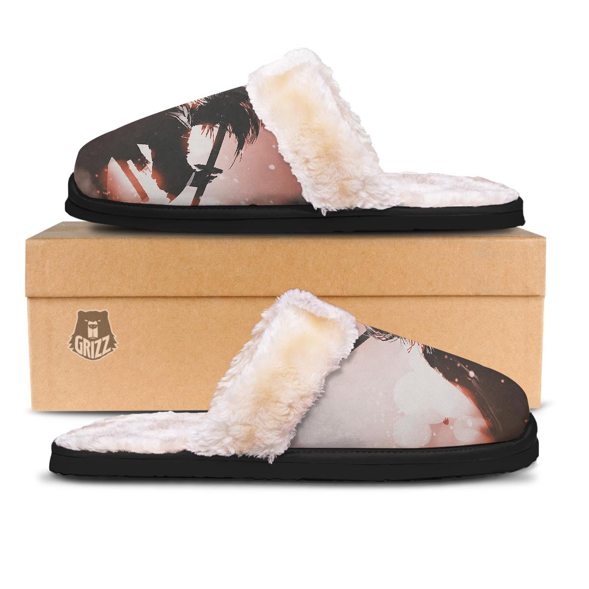 Warrior Sunset Samurai Print Slippers-grizzshop