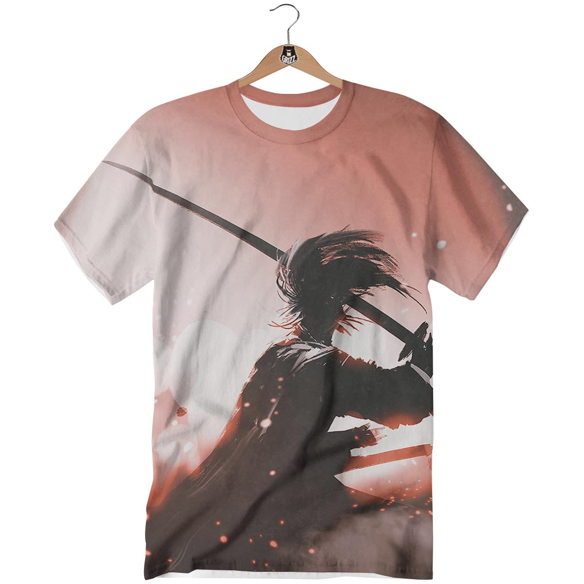 Warrior Sunset Samurai Print T-Shirt-grizzshop