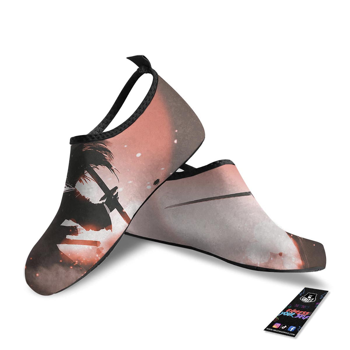 Warrior Sunset Samurai Print Water Shoes-grizzshop