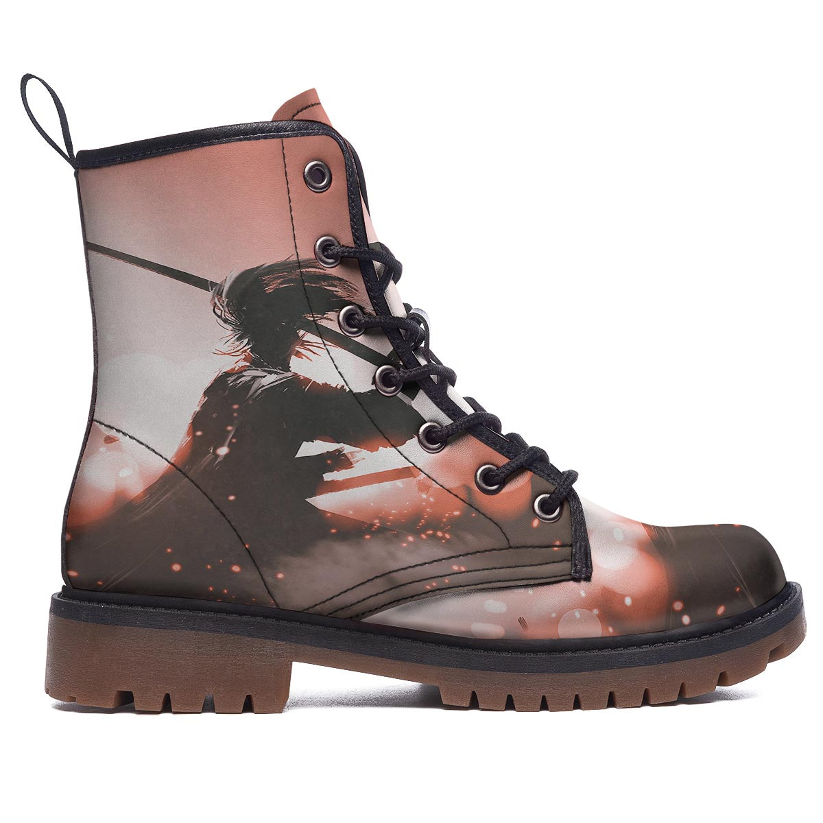 Warrior Sunset Samurai Print Work Boots-grizzshop