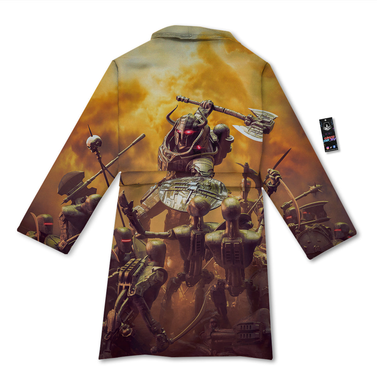 Warrior Viking Machine Print Bathrobe-grizzshop