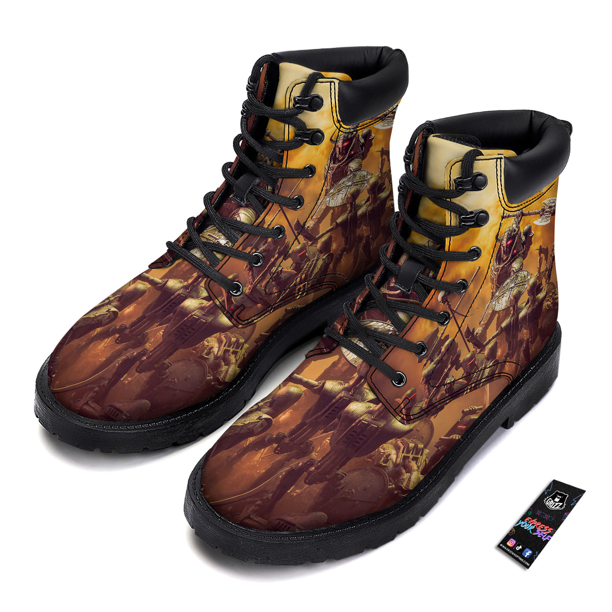 Warrior Viking Machine Print Boots-grizzshop