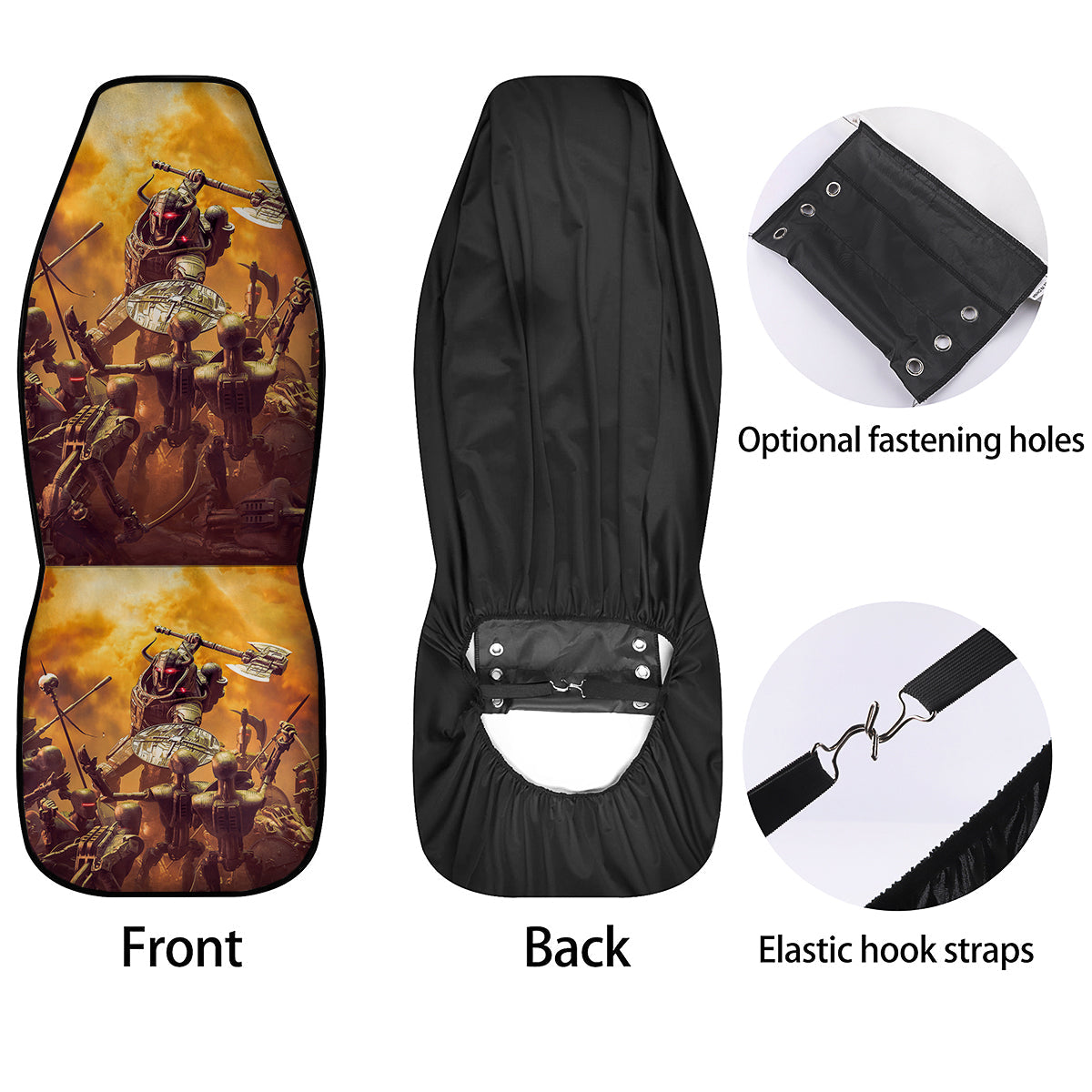 Warrior Viking Machine Print Car Seat Covers-grizzshop