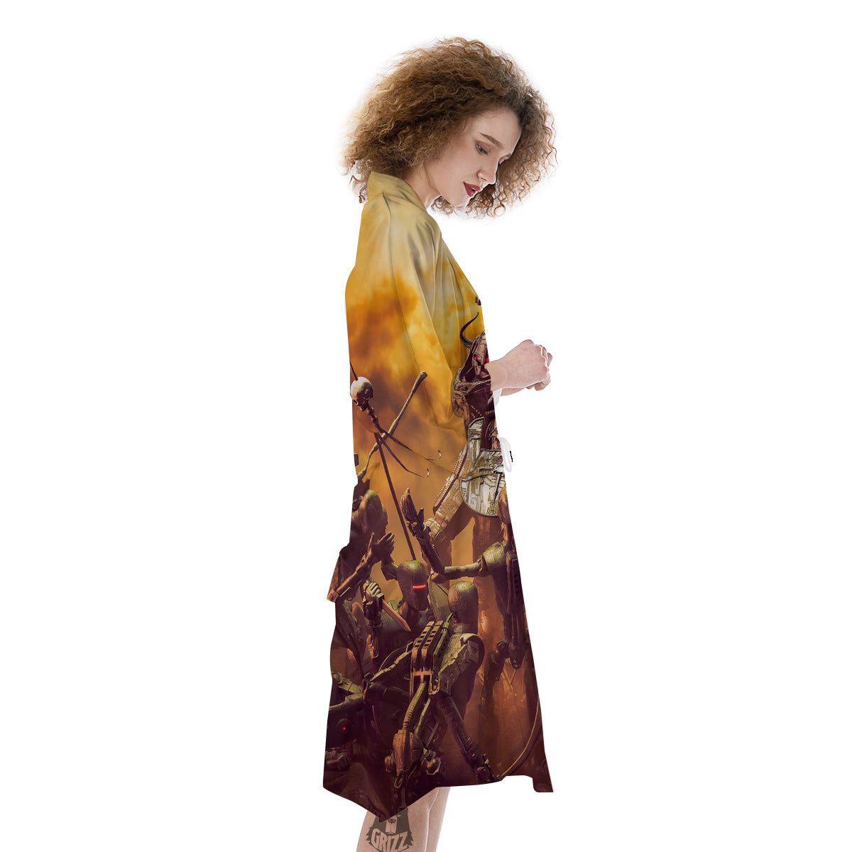 Warrior Viking Machine Print Kimono-grizzshop