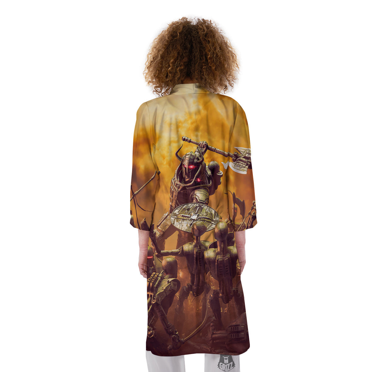 Warrior Viking Machine Print Kimono-grizzshop