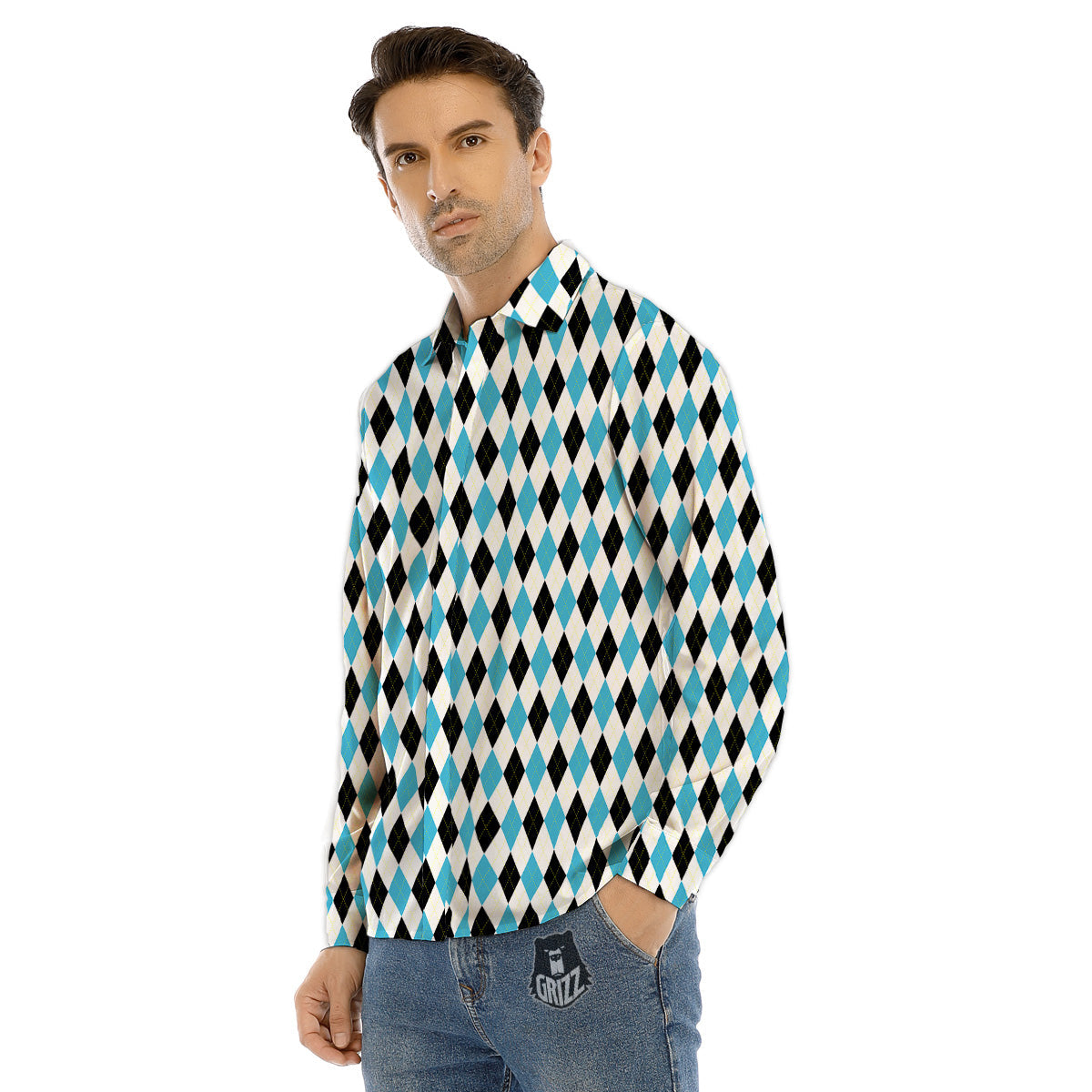 Warrior Viking Machine Print Men's Dress Shirts-grizzshop