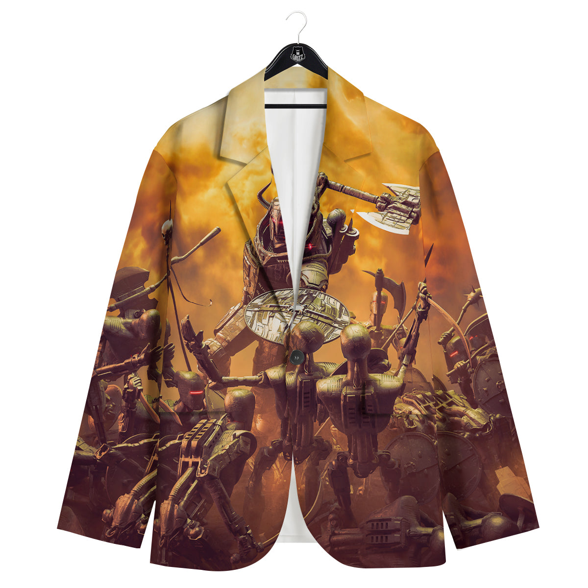Warrior Viking Machine Print Men's Sport Coat-grizzshop