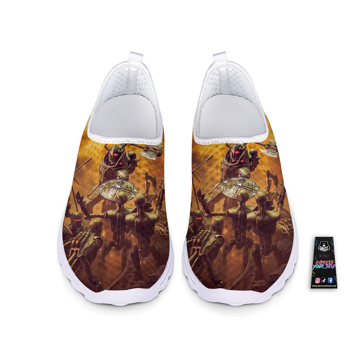 Warrior Viking Machine Print Nurse Shoes-grizzshop