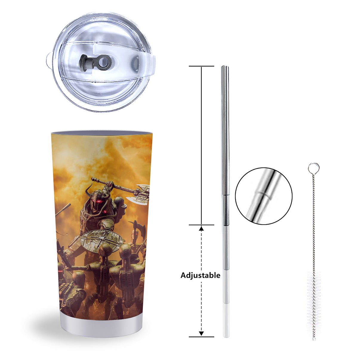 Warrior Viking Machine Print Tumbler-grizzshop