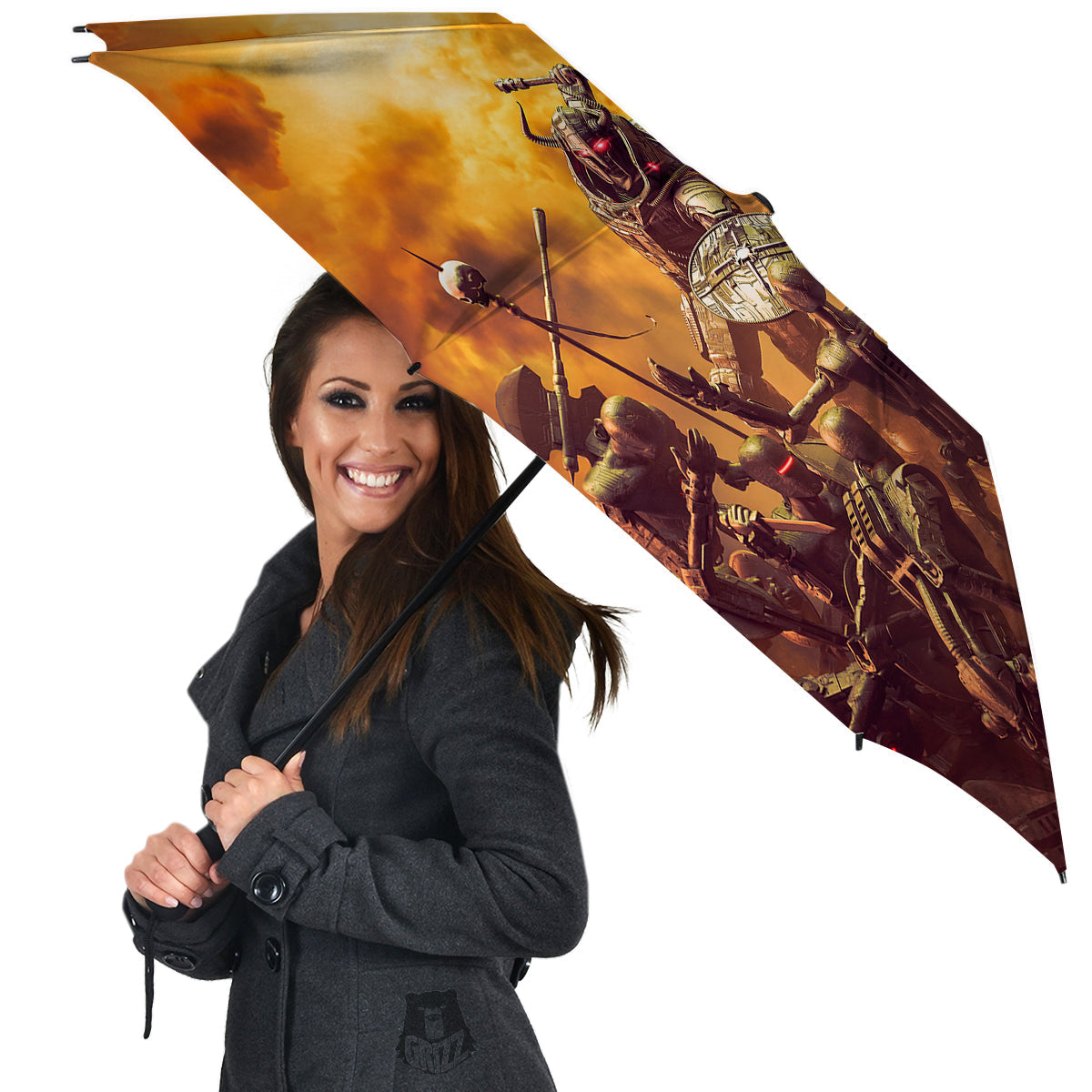 Warrior Viking Machine Print Umbrella-grizzshop