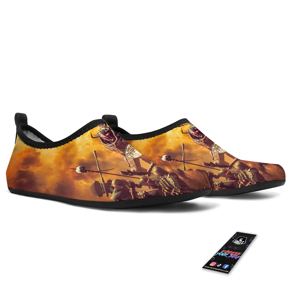 Warrior Viking Machine Print Water Shoes-grizzshop