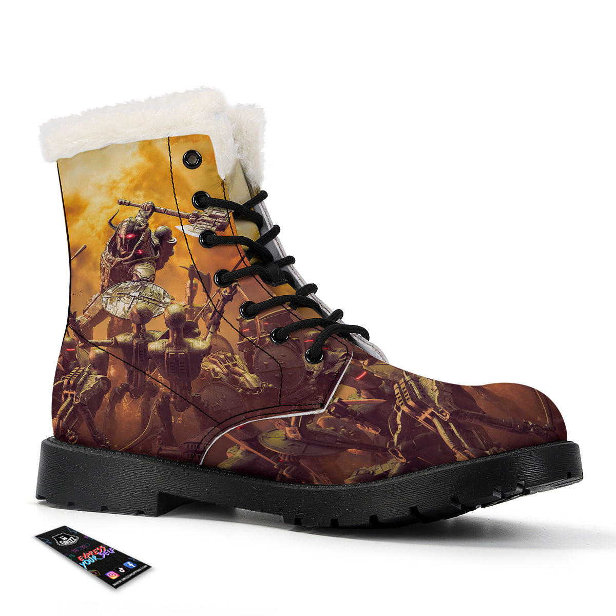 Warrior Viking Machine Print Winter Boots-grizzshop