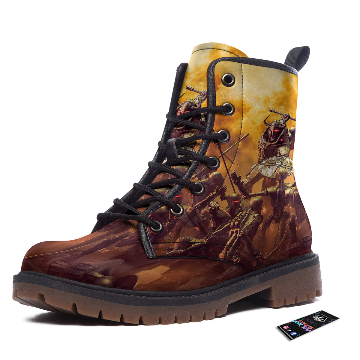 Warrior Viking Machine Print Work Boots-grizzshop