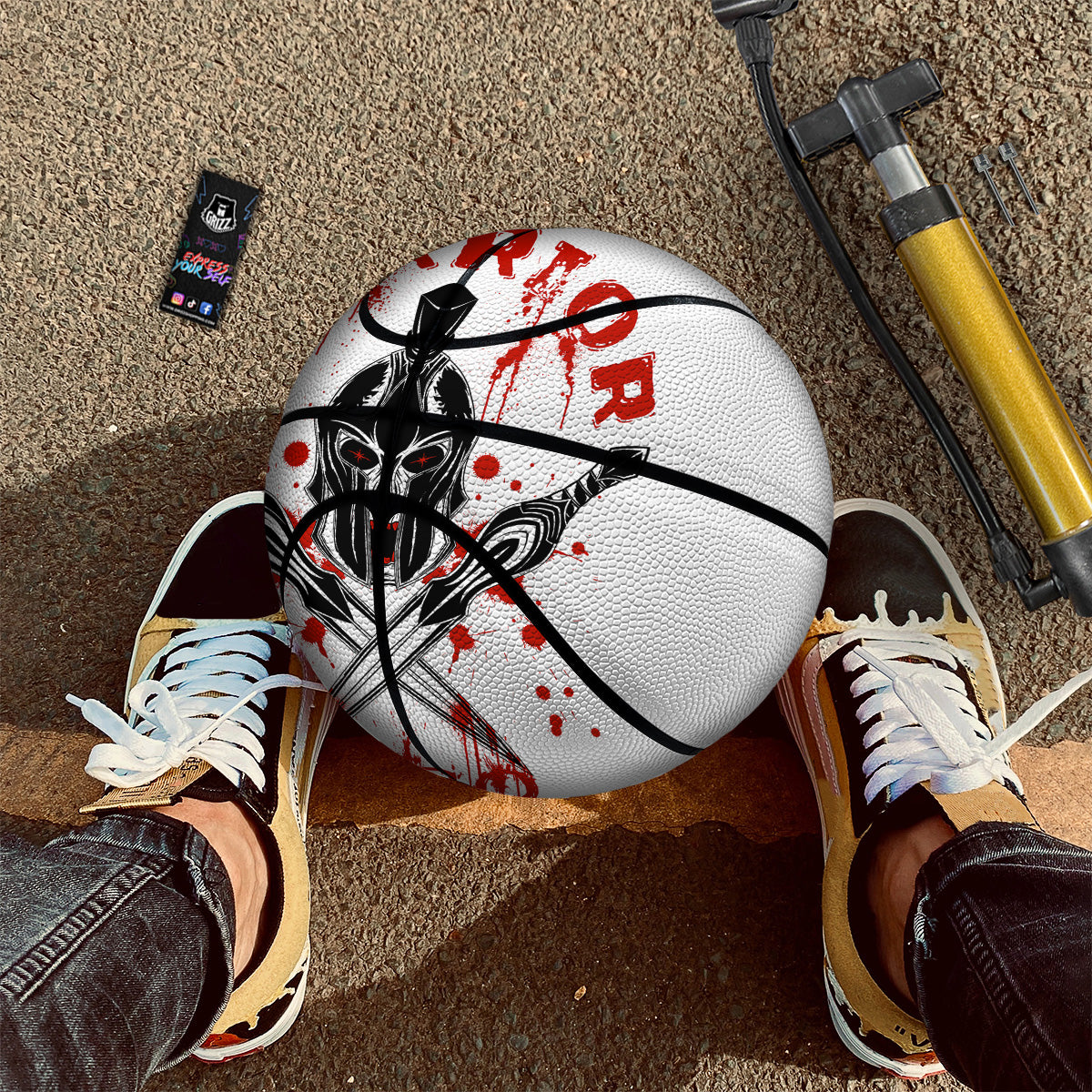 Warrior Bloody Spartan Print Basketball