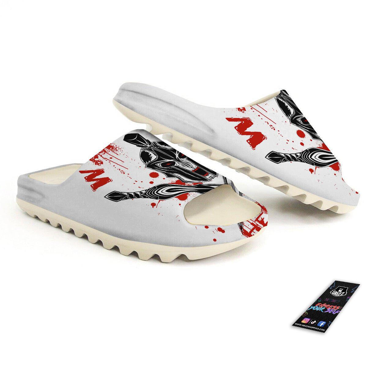 Warrior Bloody Spartan Print Sandals-grizzshop