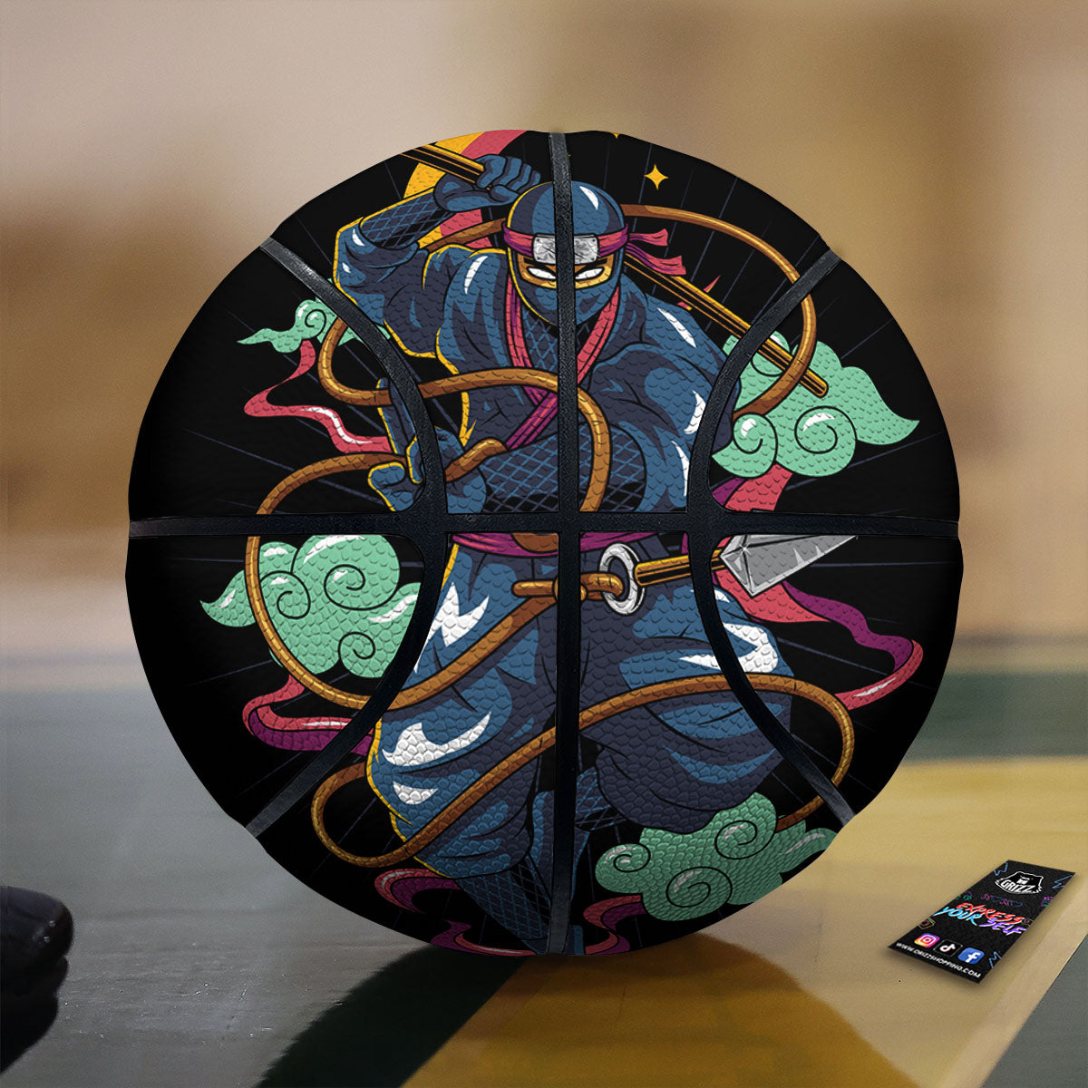 Warrior Ninja Print Basketball