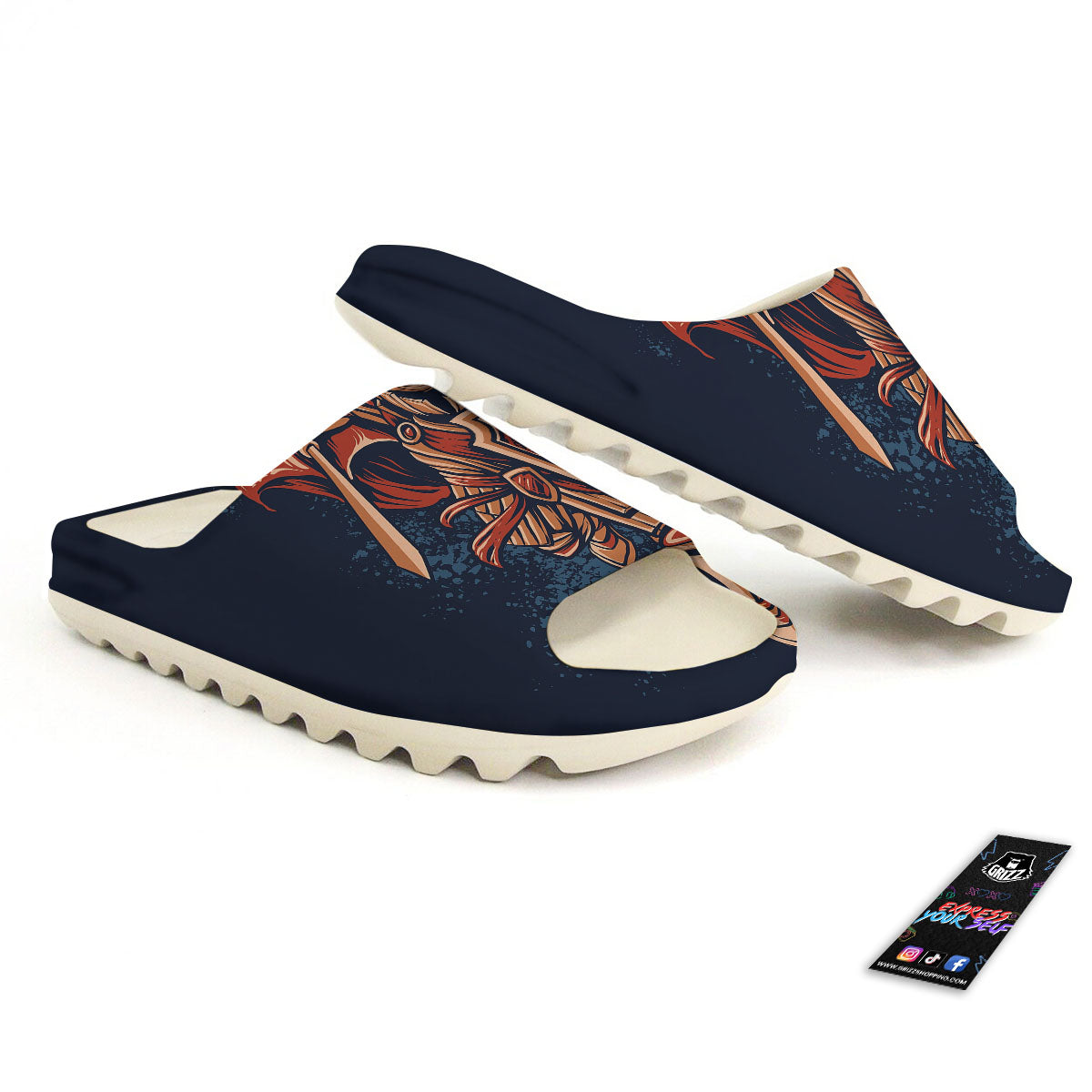 Warrior Spartan Print Sandals-grizzshop