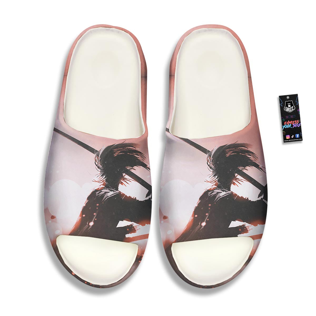 Warrior Sunset Samurai Print Sandals-grizzshop