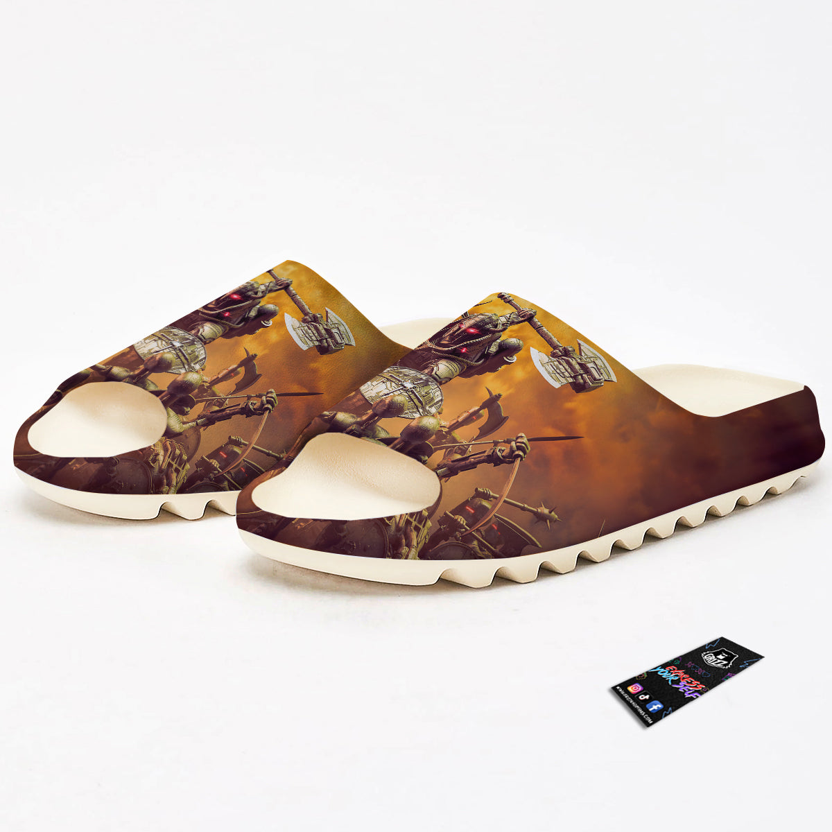 Warrior Viking Machine Print Sandals