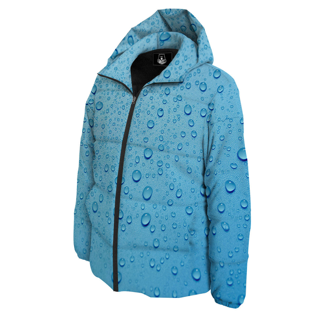 Water Drops Print Down Jacket-grizzshop