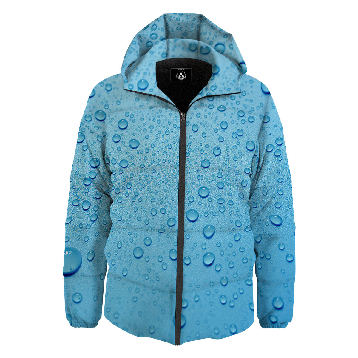 Water Drops Print Down Jacket-grizzshop