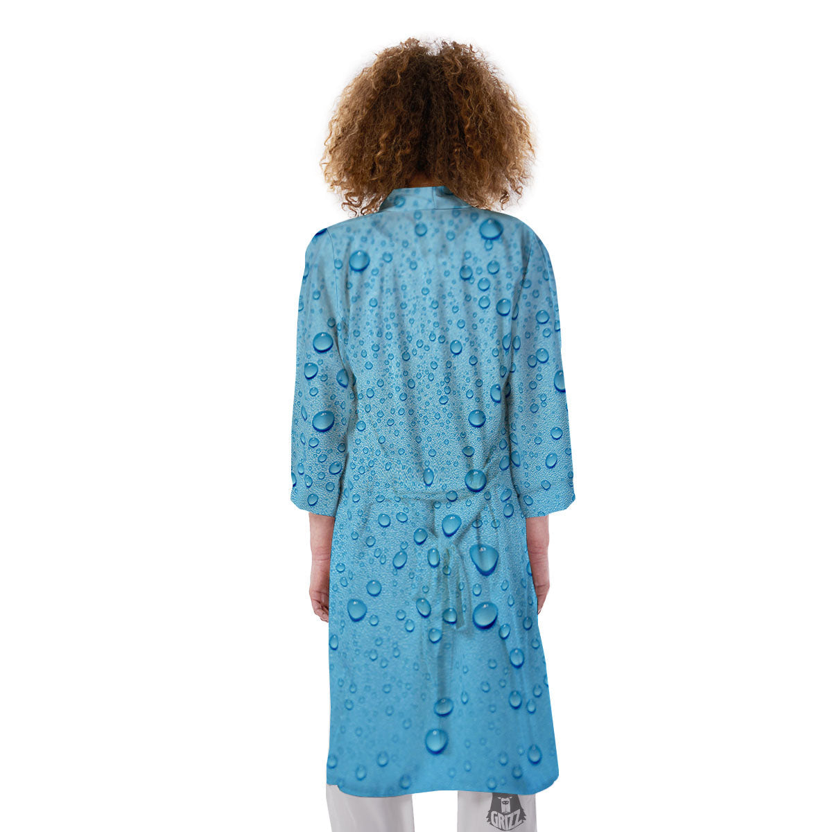 Water Drops Print Kimono-grizzshop