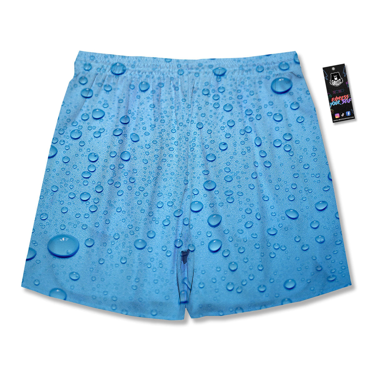 Water Drops Print Men's Running Shorts-grizzshop