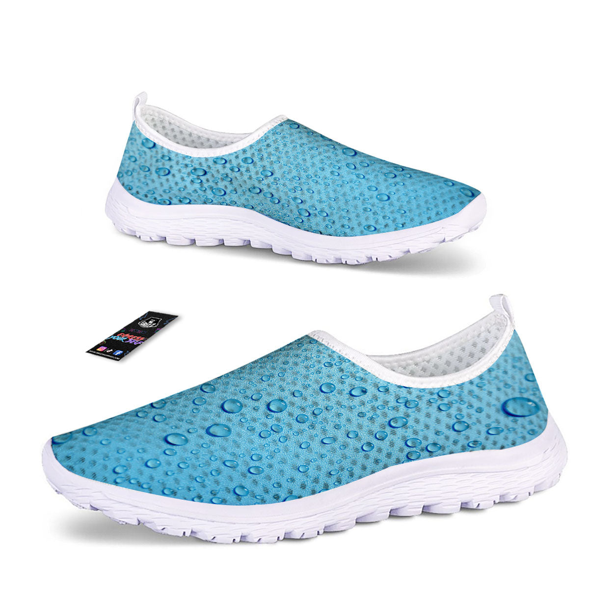 Water Drops Print Nurse Shoes-grizzshop