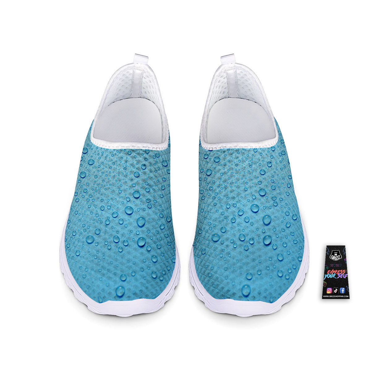 Water Drops Print Nurse Shoes-grizzshop