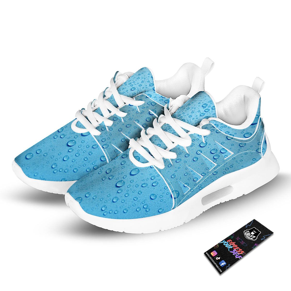 Water Drops Print Tennis Shoes-grizzshop
